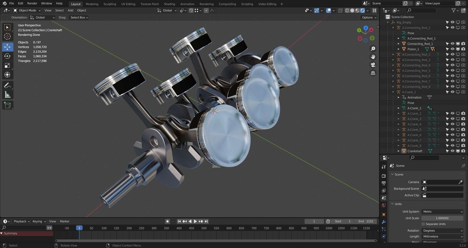 Animated V8 Engine 3D model_36