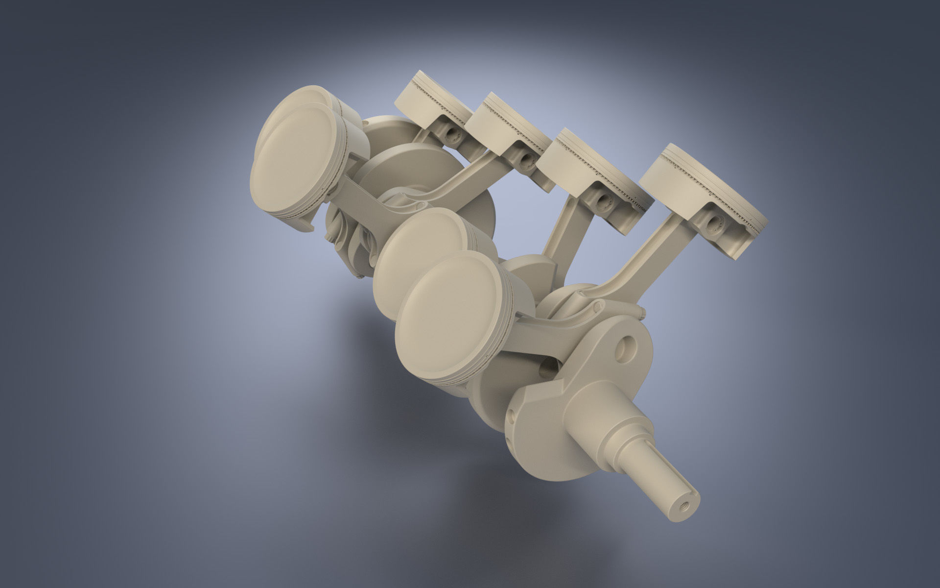 Animated V8 Engine 3D model_14