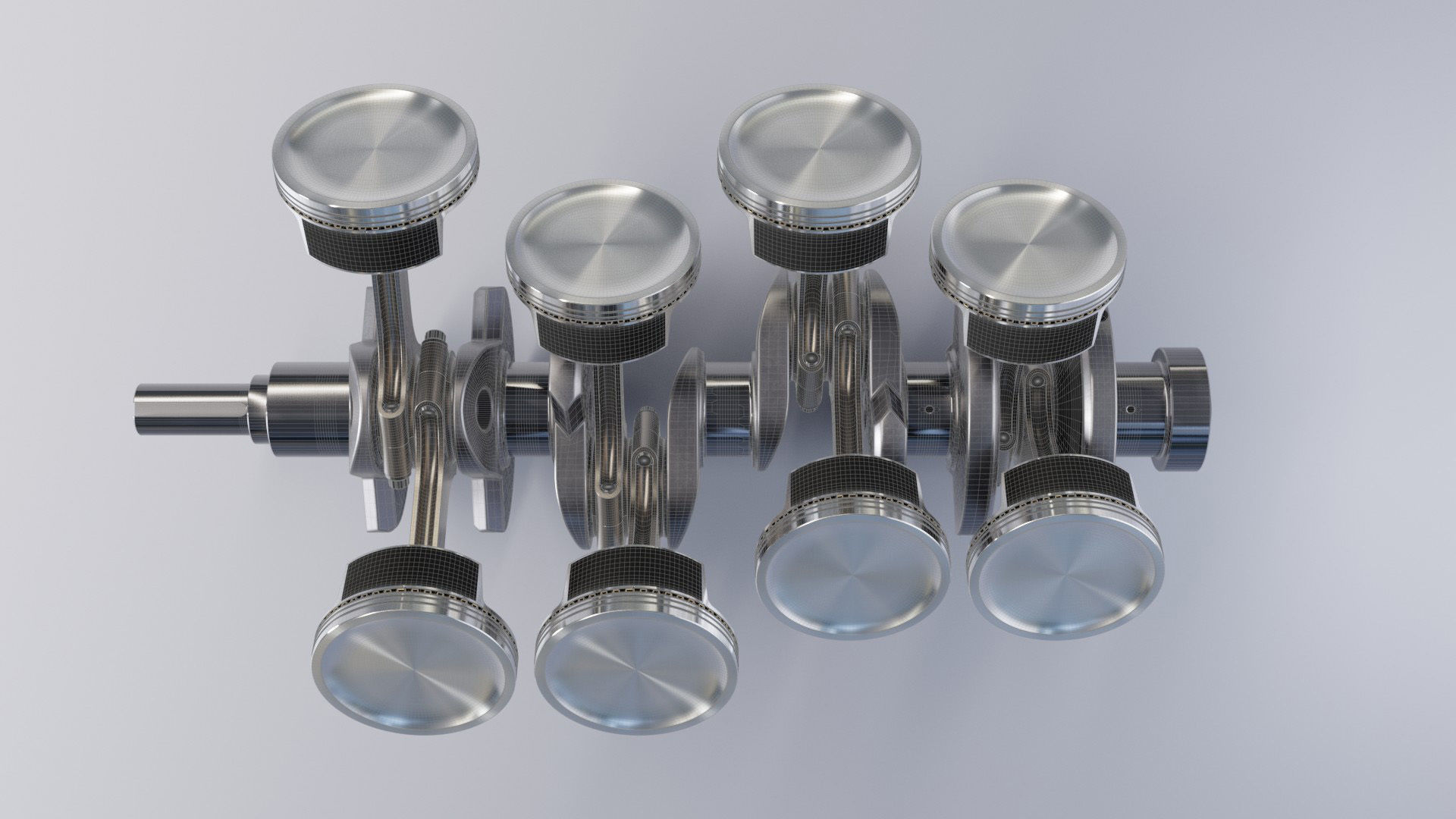 Animated V8 Engine 3D model_15