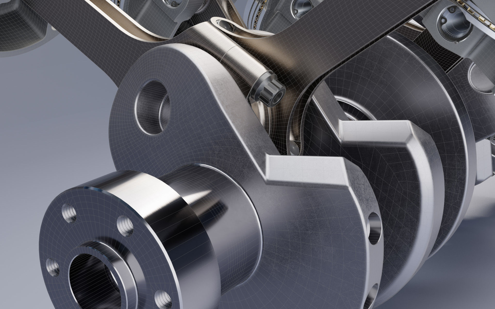 Animated V8 Engine 3D model_17