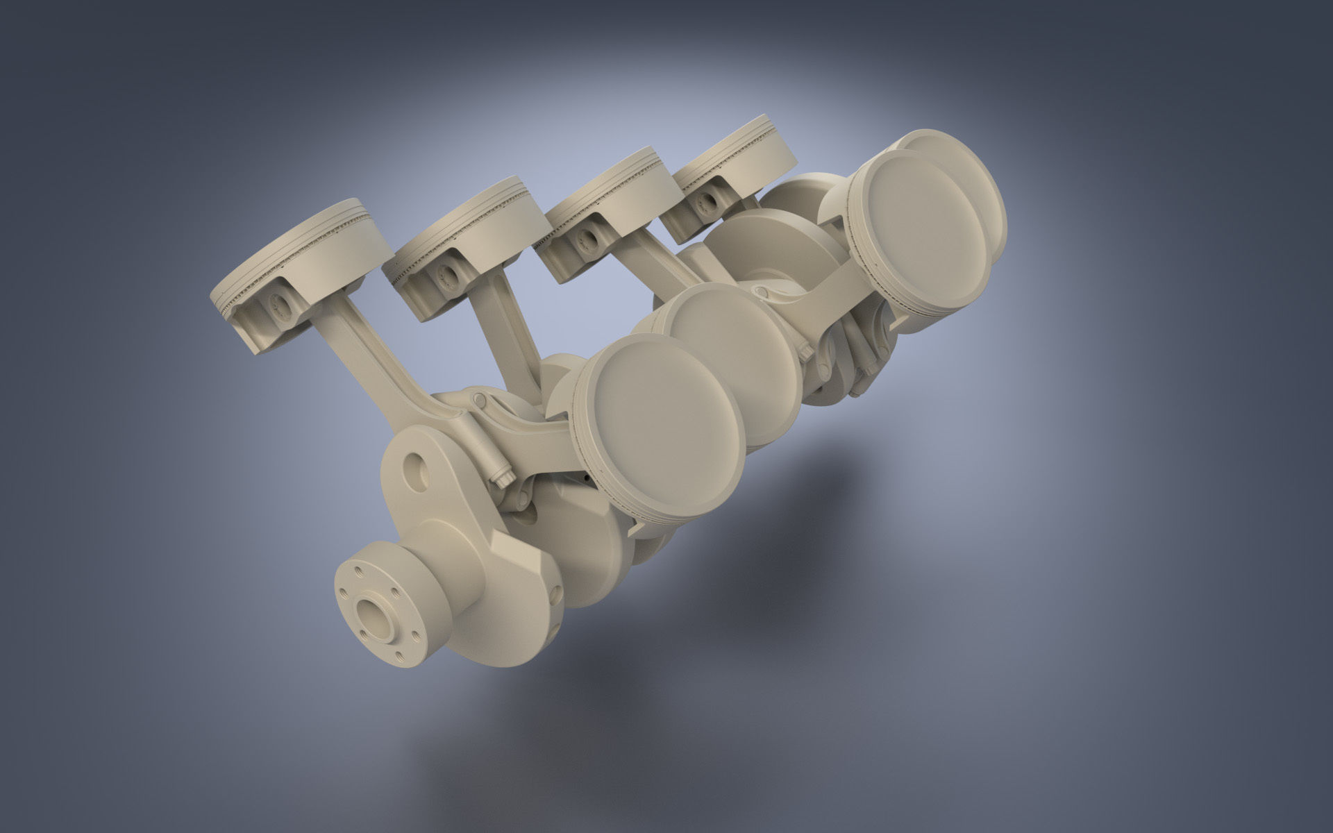 Animated V8 Engine 3D model_12