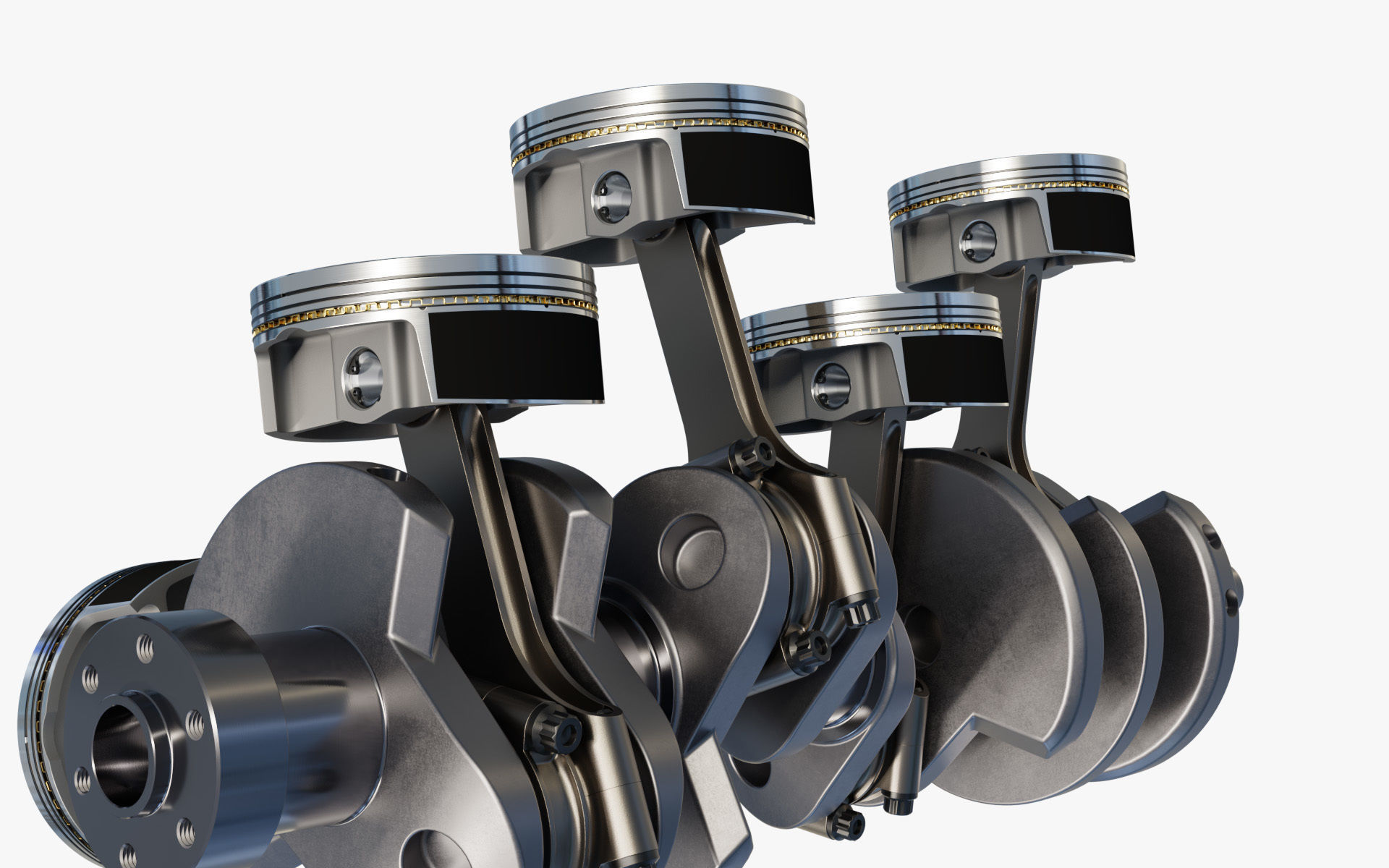 Animated V8 Engine 3D model_10