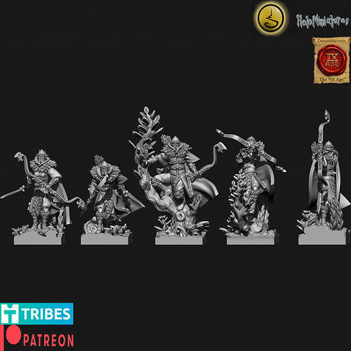 Highborne elves Grey Watchers 3D print model