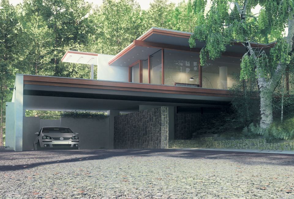 Realistic Trees Collection dirt road in mountains 3D model_1