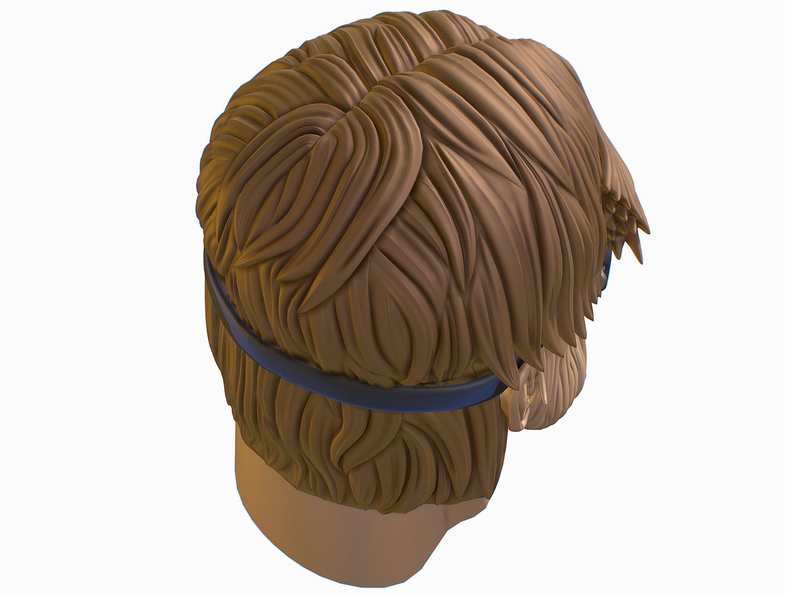 High Poly Mans Head with Beard and Glasses Low-poly 3D model_18