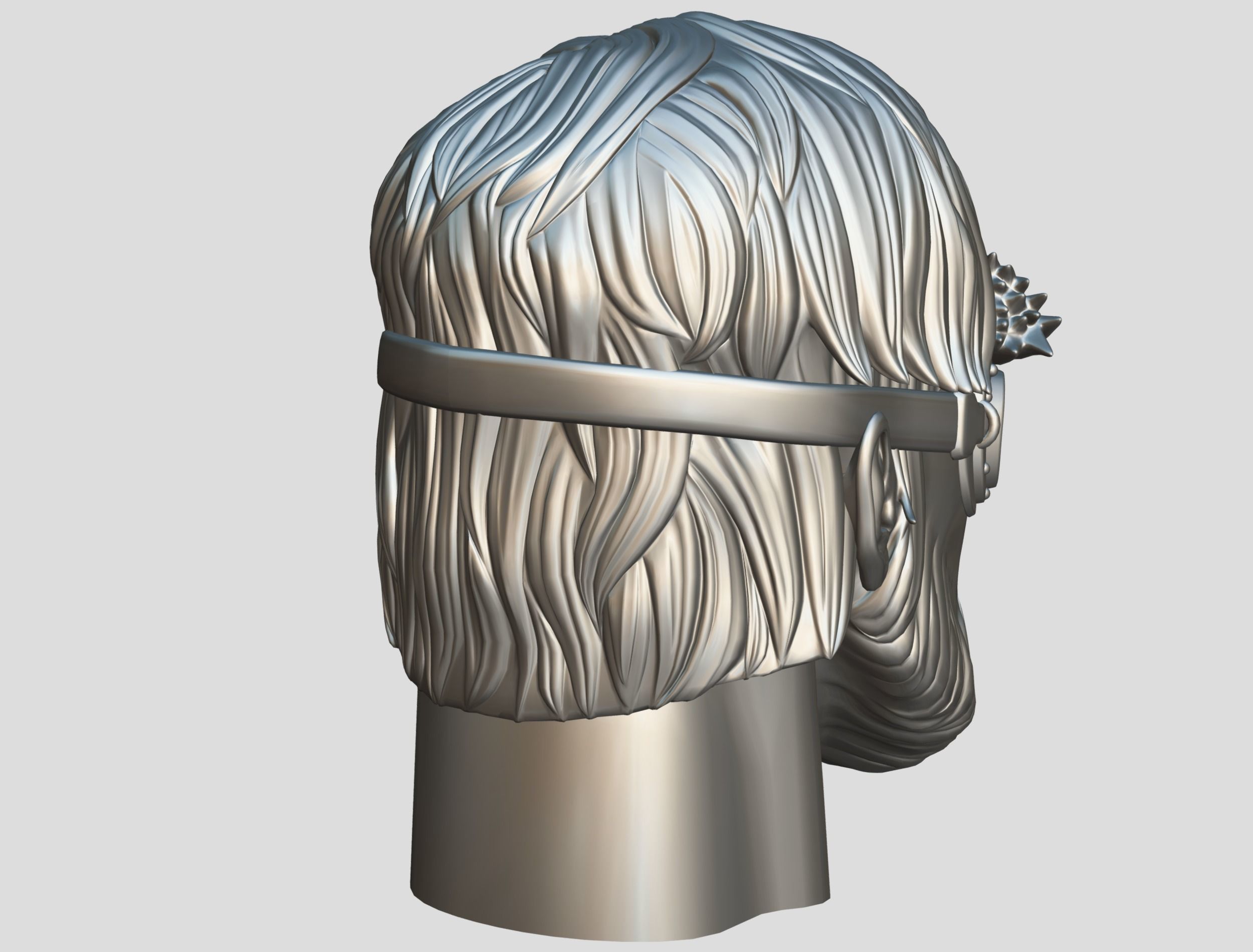 High Poly Mans Head with Beard and Glasses Low-poly 3D model_29