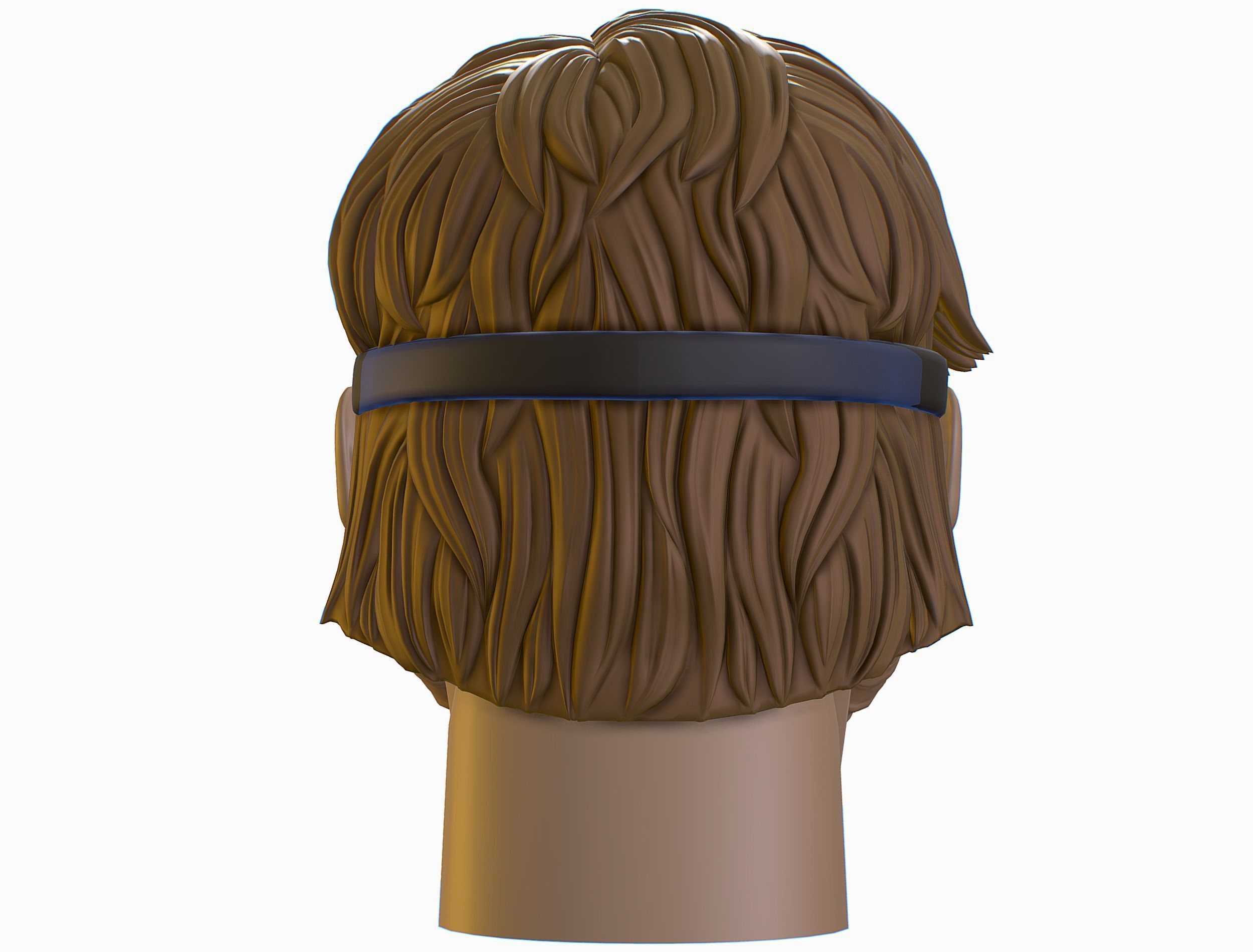 High Poly Mans Head with Beard and Glasses Low-poly 3D model_22