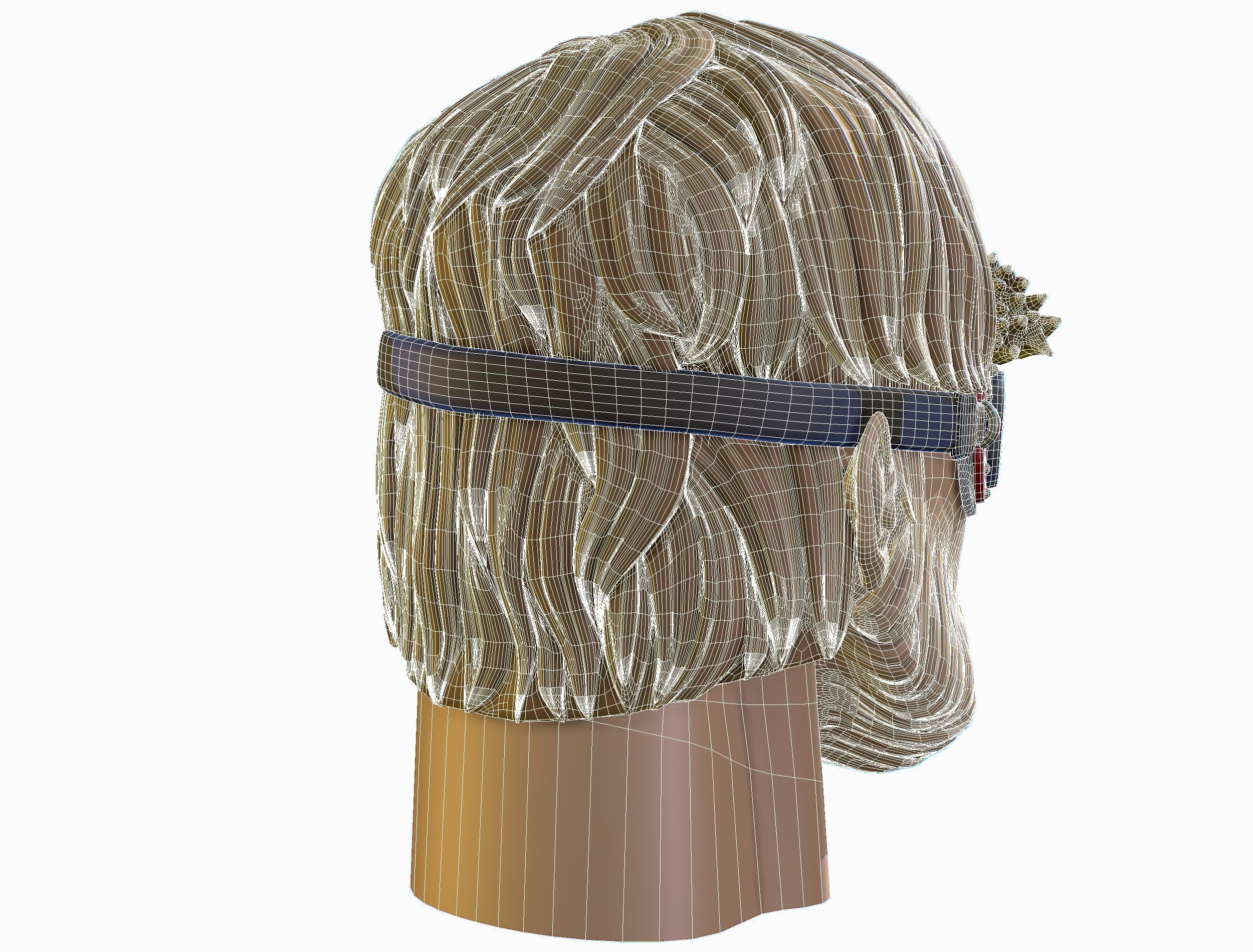 High Poly Mans Head with Beard and Glasses Low-poly 3D model_27