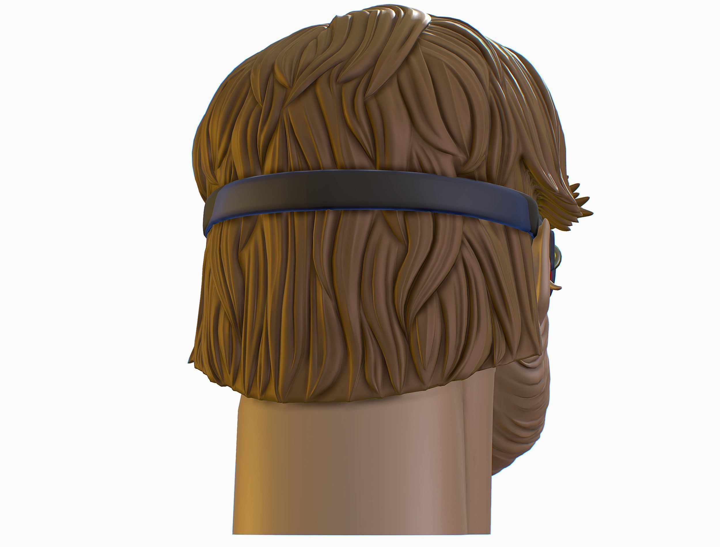 High Poly Mans Head with Beard and Glasses Low-poly 3D model_10