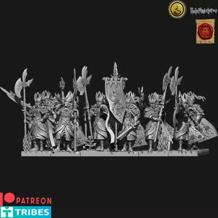 Highborn elves Flame wardens 3D print model_0