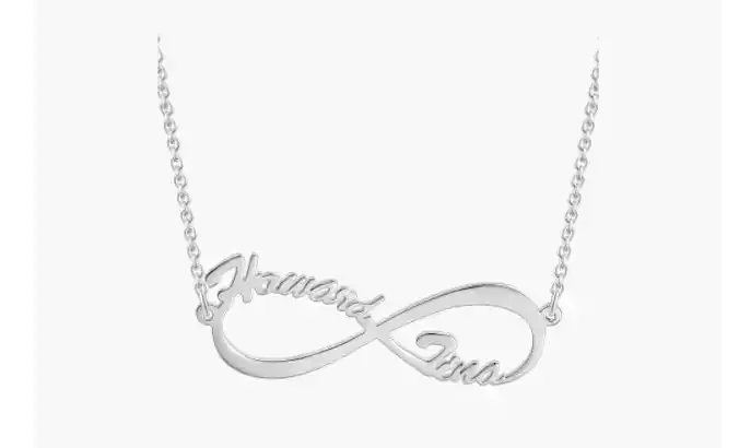 YD186 infinity necklace with name