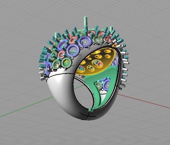 YD188 ring with holes in it 3D print model_5
