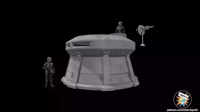 Star Wars Aldhani Imperial Bunker for action figures 3D print model
