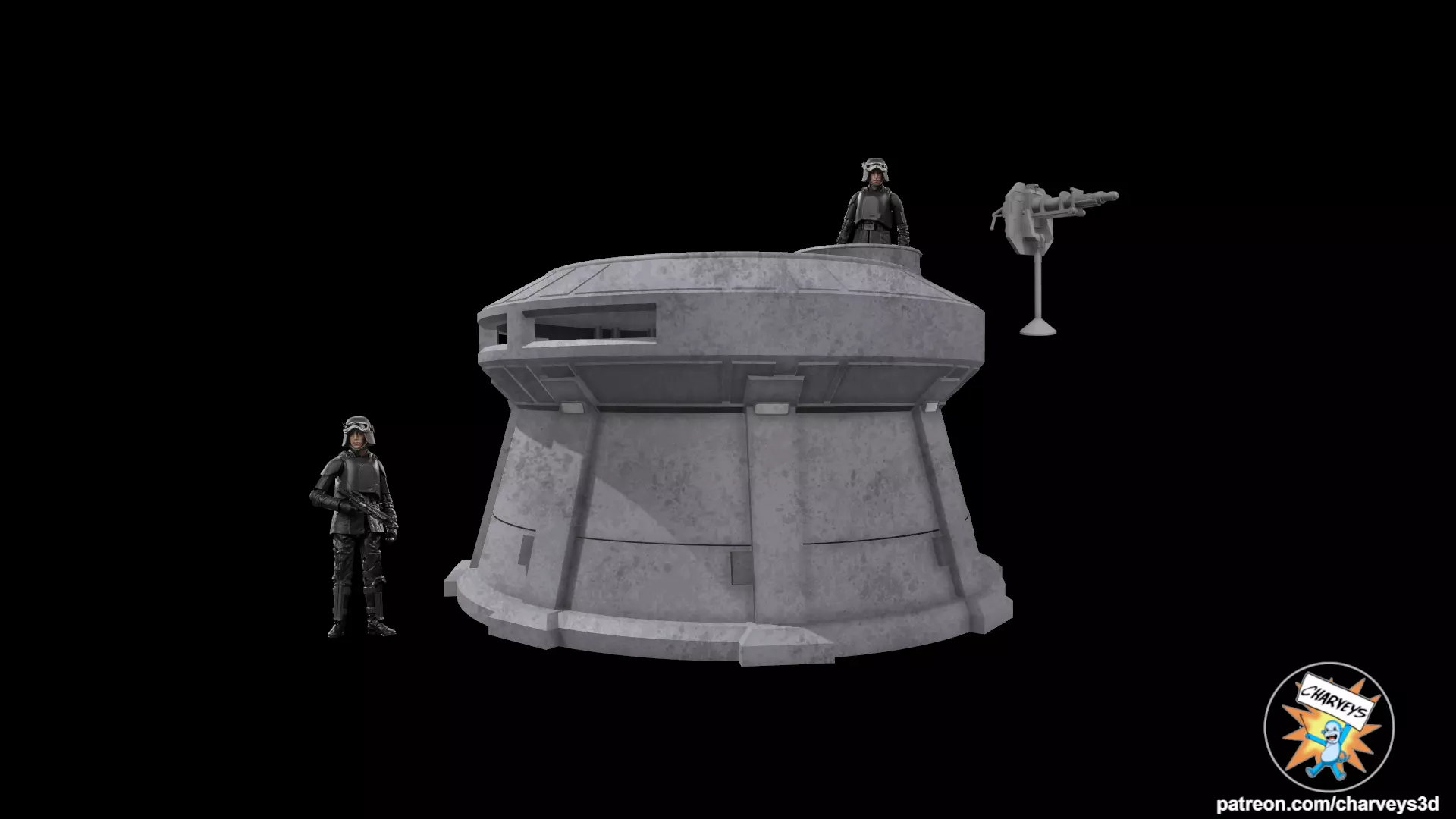 Star Wars Aldhani Imperial Bunker for action figures 3D print model_0