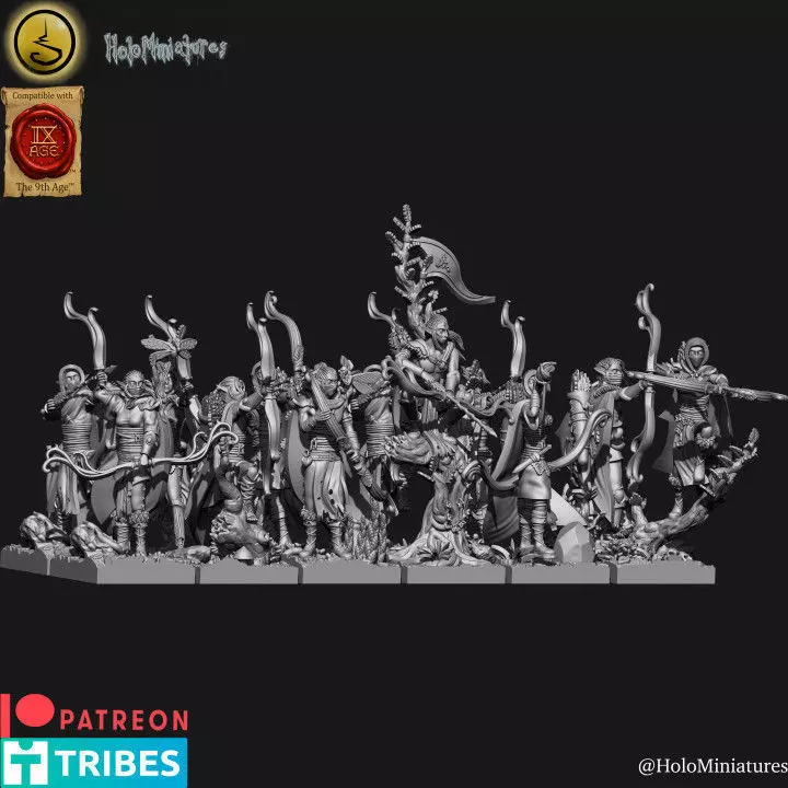 Wood elves Archers 3D print model_0
