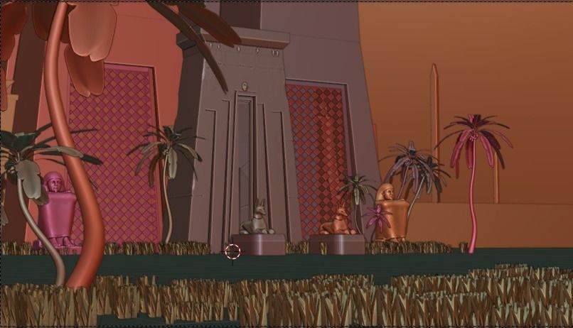 An ancient Egyptian temple Low-poly 3D model_1