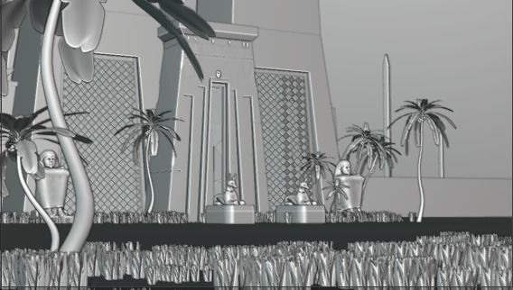 An ancient Egyptian temple Low-poly 3D model_2