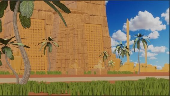 An ancient Egyptian temple Low-poly 3D model_3