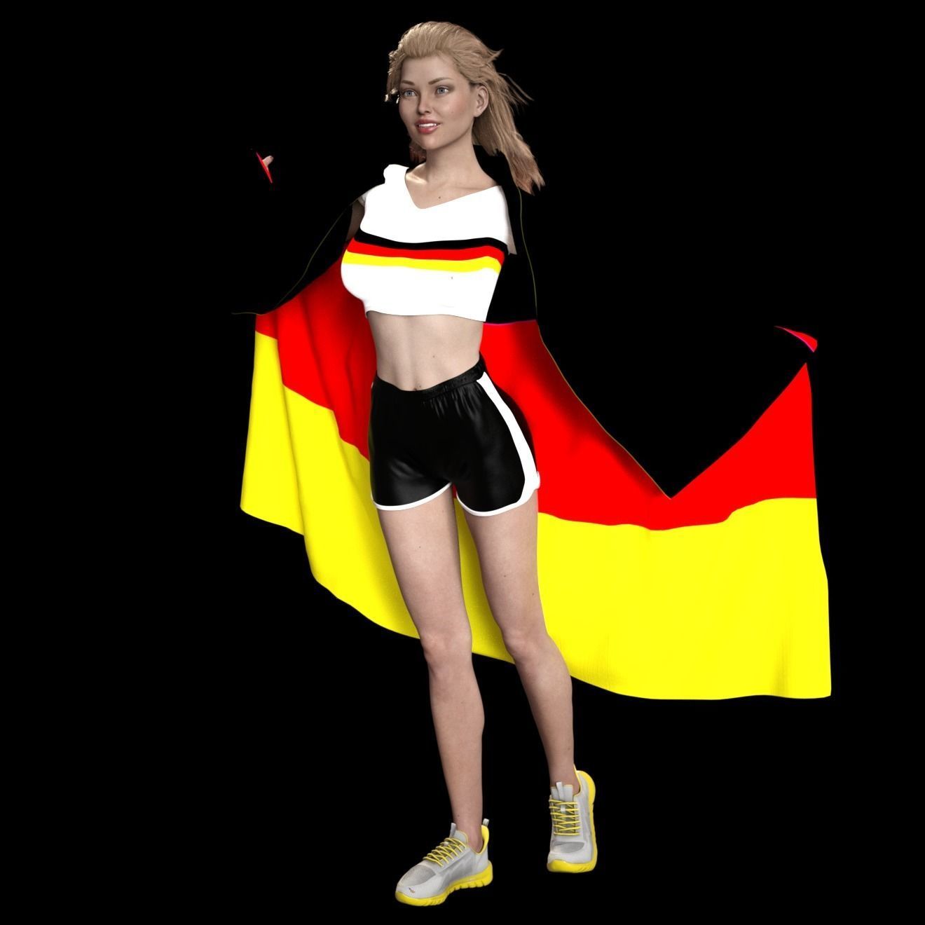 GIRLS FLAG WOLD CUP QATAR 1 3D print model_5