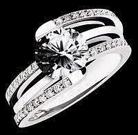 YD189 diamond engagement ring with oval cut center stone 3D print model