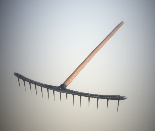 Game Ready Rake LP Farming Gardening tool PBR Low-poly 3D model