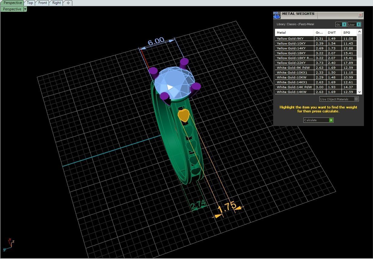 Solitaire Ring with Hearts 81 Carat Diamond 3D print model_9