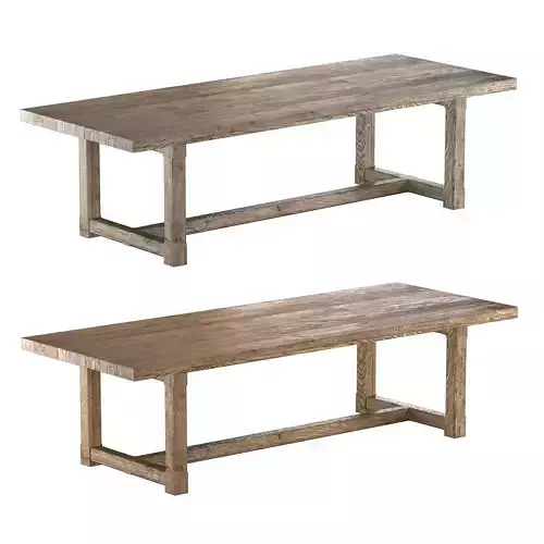 CAYDEN CAMPAIGN RECTANGULAR EXTENSION DINING TABLE 3D model
