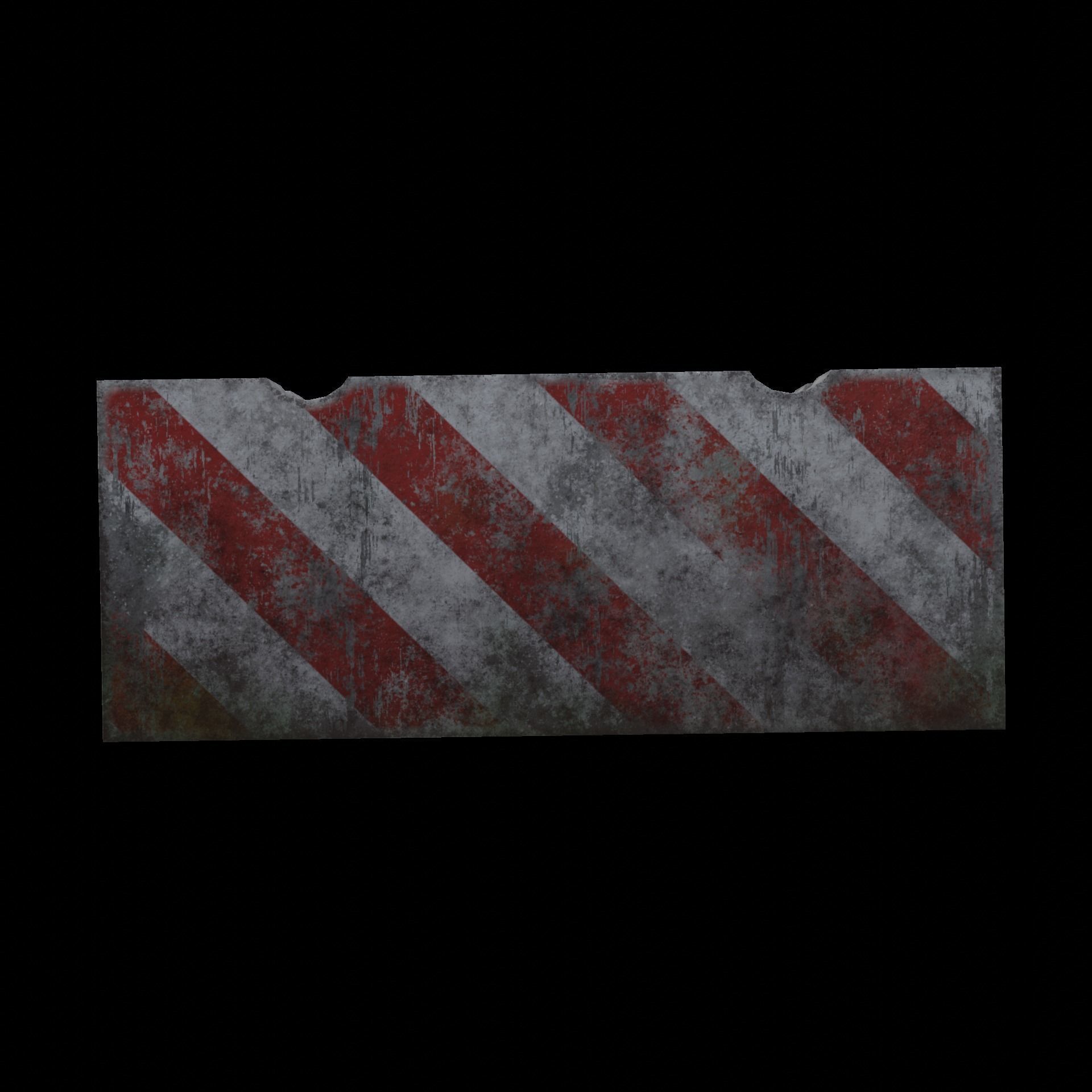 Concrete block restricting traffic PBR low-poly game ready Low-poly 3D model_5