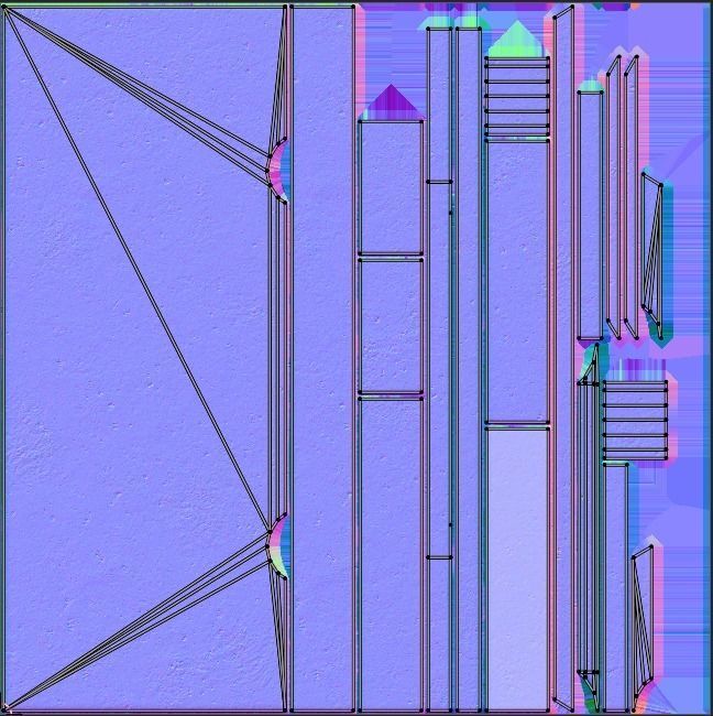 Concrete block restricting traffic PBR low-poly game ready Low-poly 3D model_9