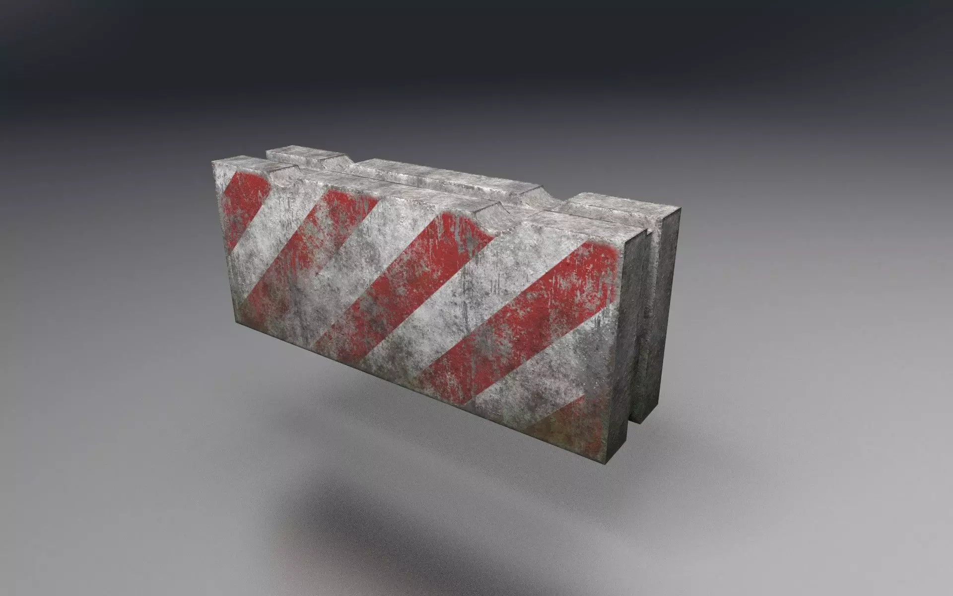 Concrete block restricting traffic PBR low-poly game ready Low-poly 3D model_0