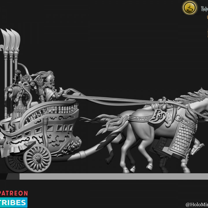 Highborne elves Reaver chariots 3D print model_3