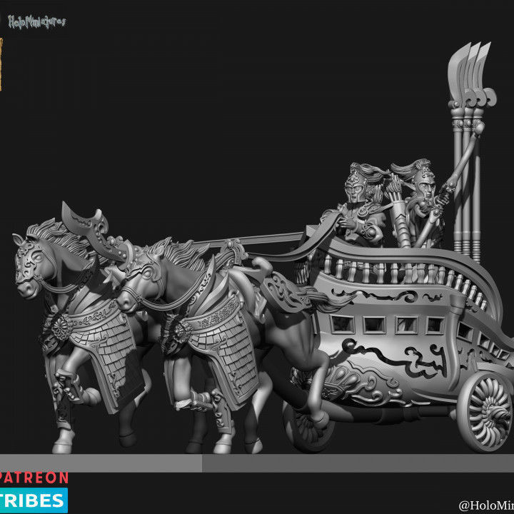 Highborne elves Reaver chariots 3D print model_4