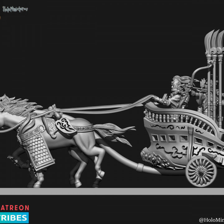 Highborne elves Reaver chariots 3D print model_1