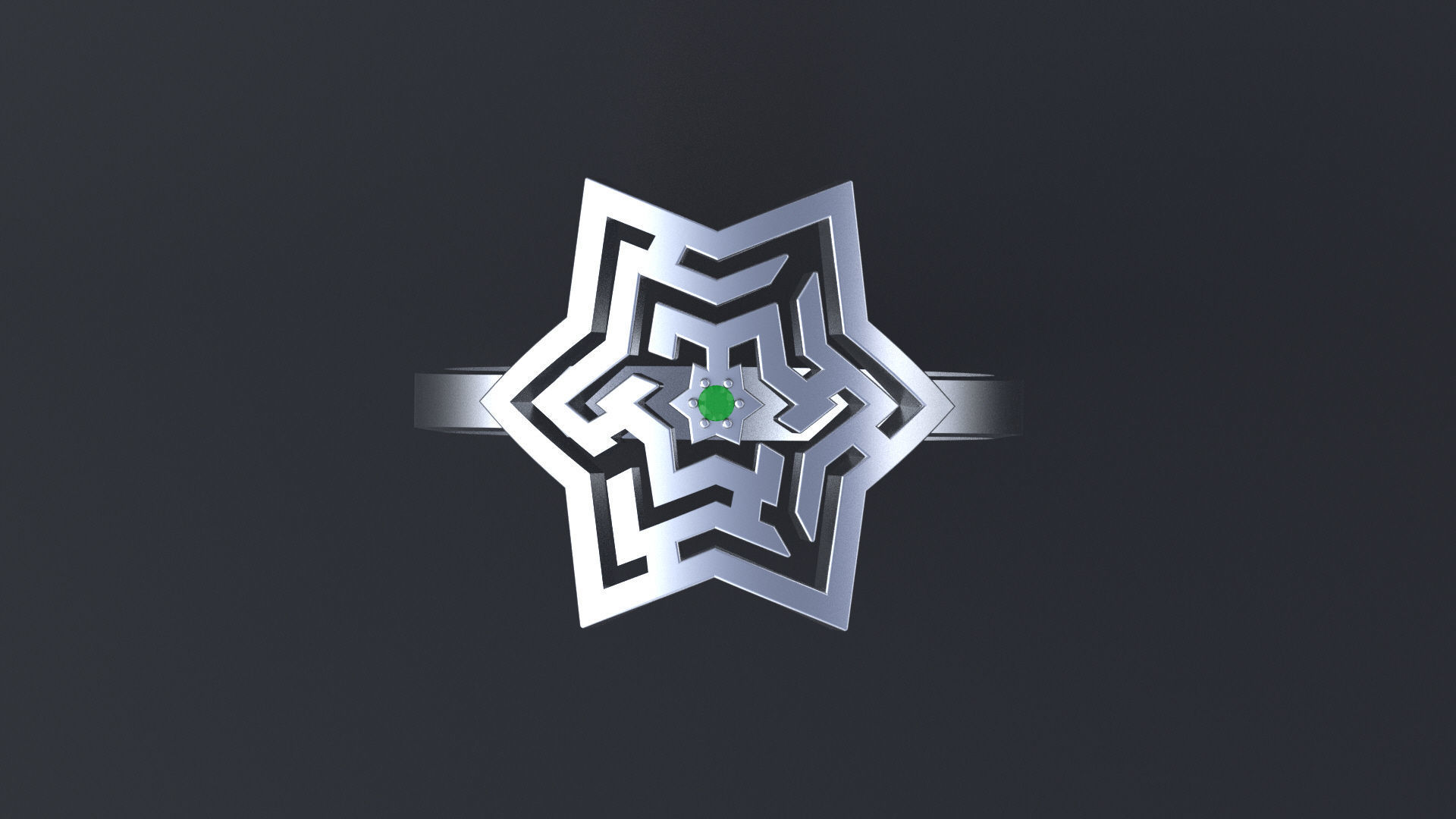 Star maze ring for CNC or 3D print model_4