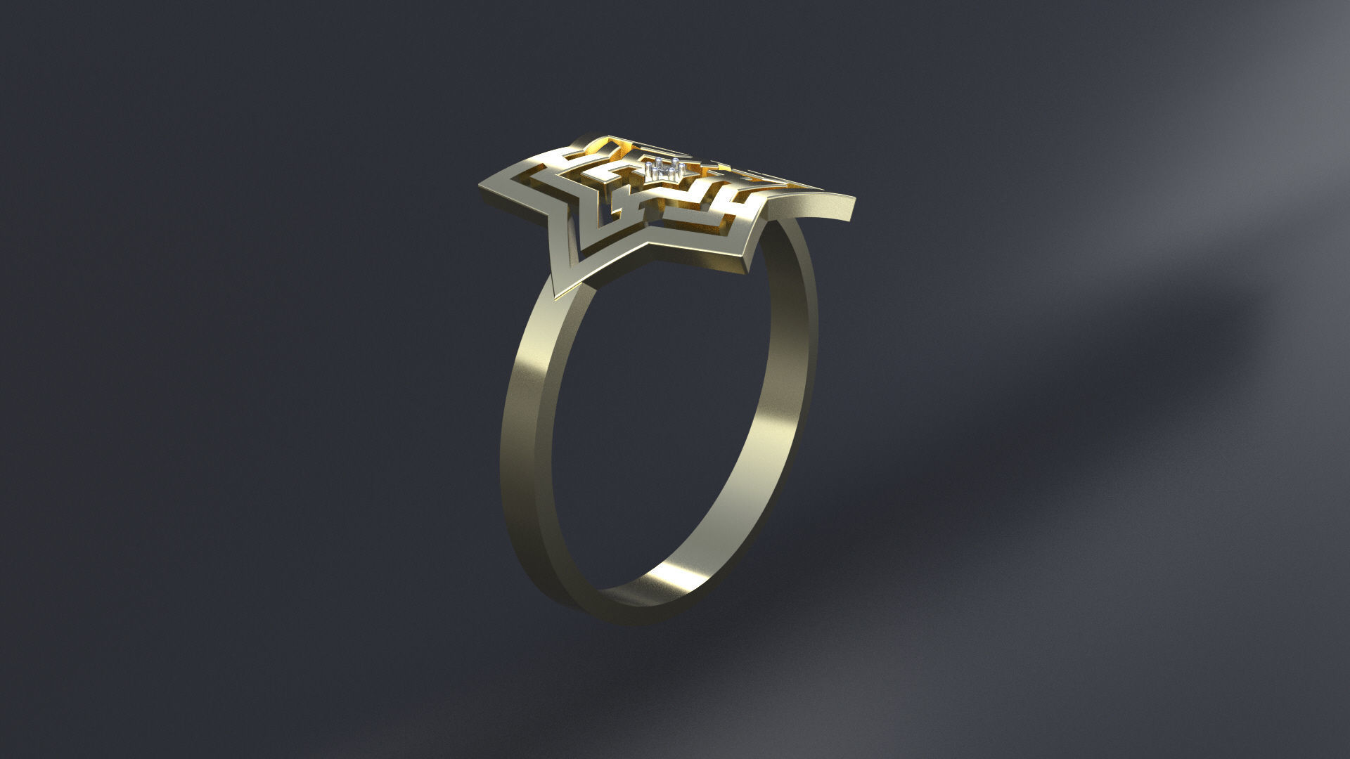 Star maze ring for CNC or 3D print model_10