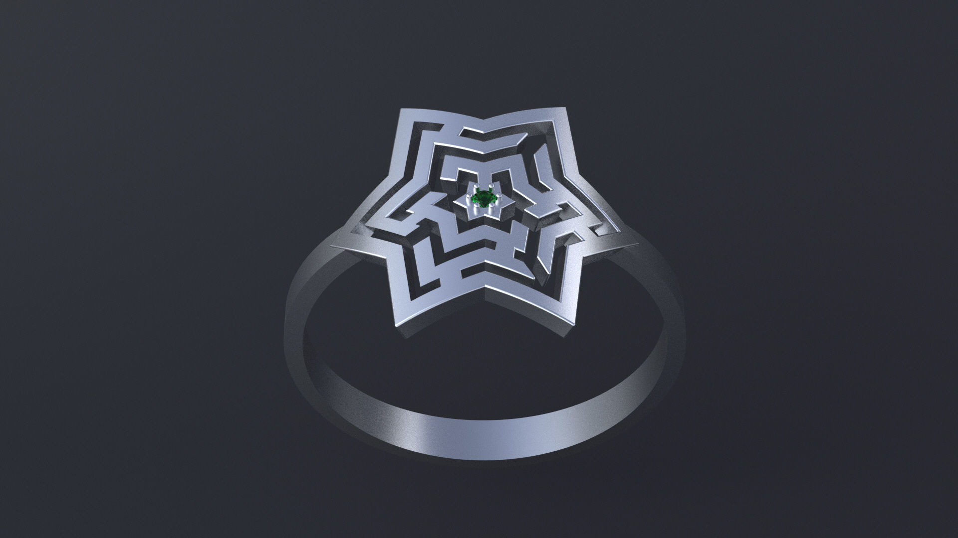 Star maze ring for CNC or 3D print model_5