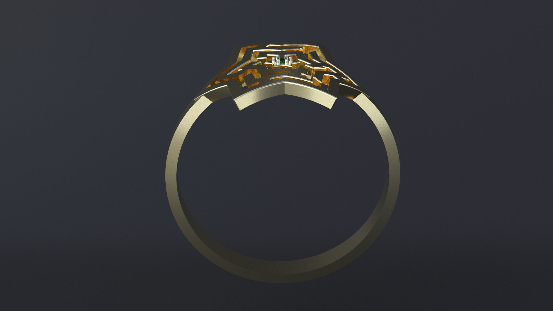 Star maze ring for CNC or 3D print model_8
