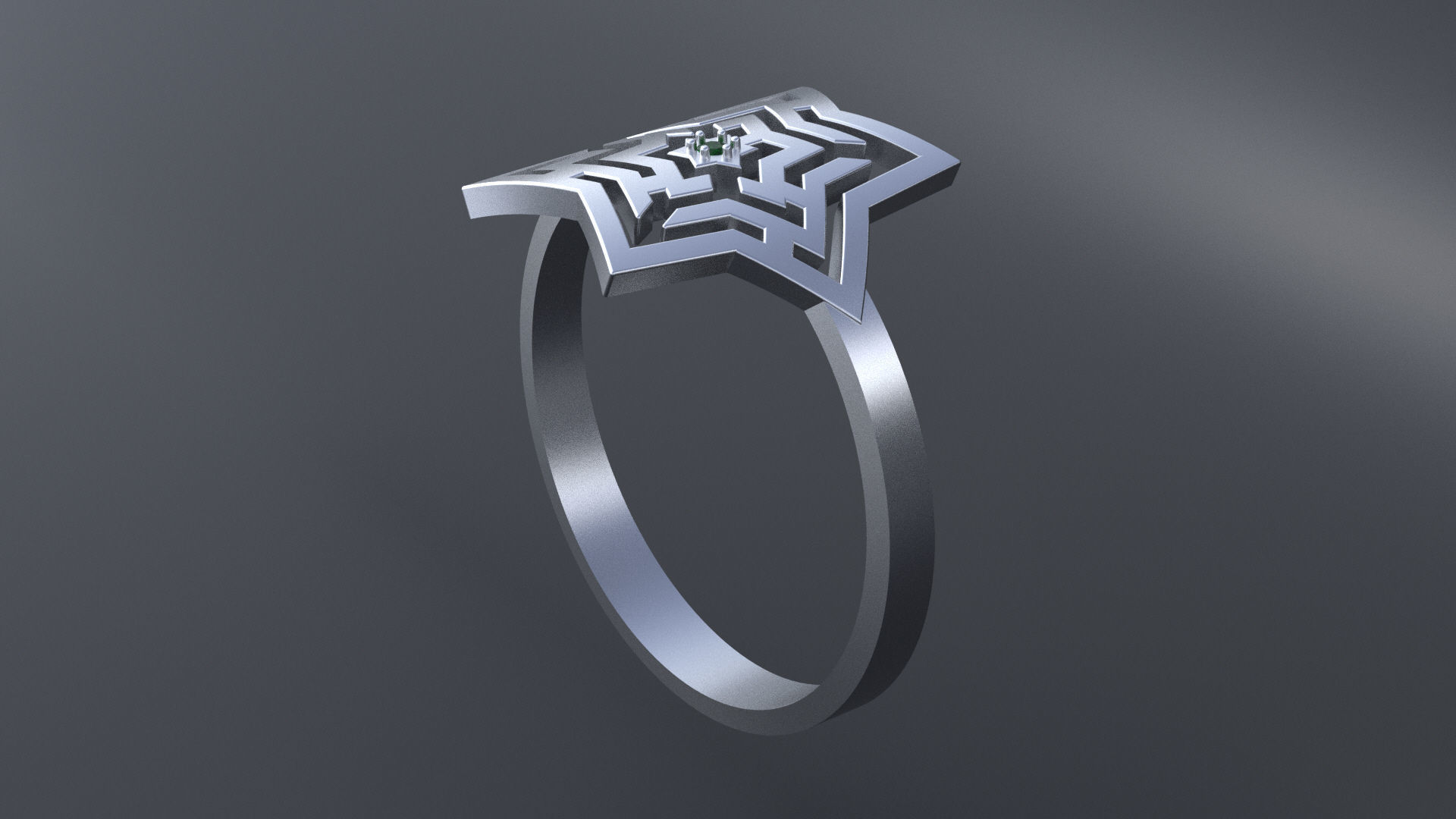Star maze ring for CNC or 3D print model_6