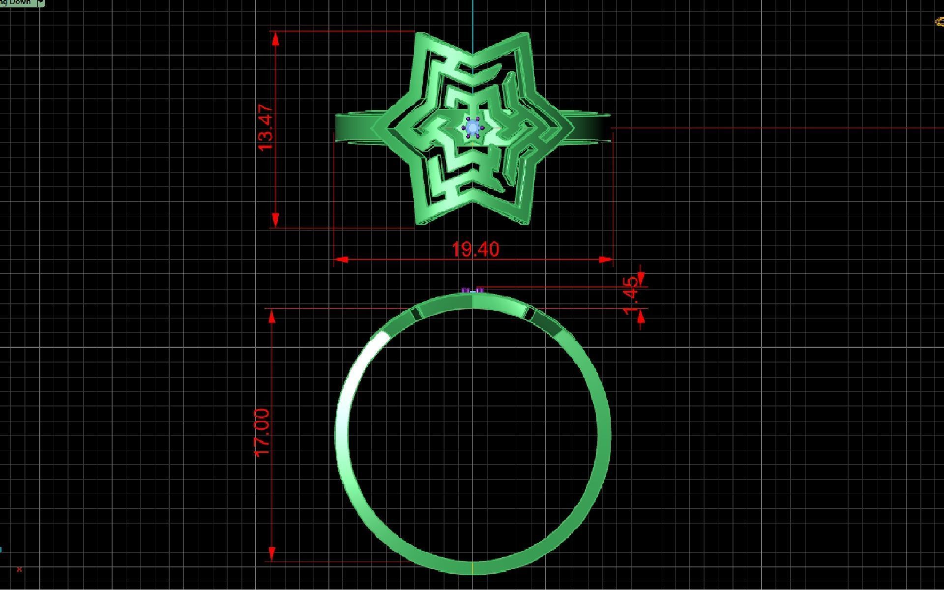 Star maze ring for CNC or 3D print model_11