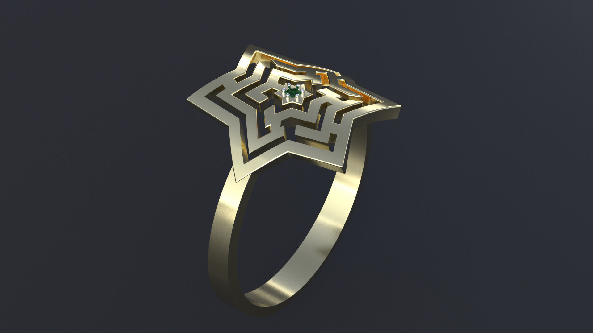 Star maze ring for CNC or 3D print model_9
