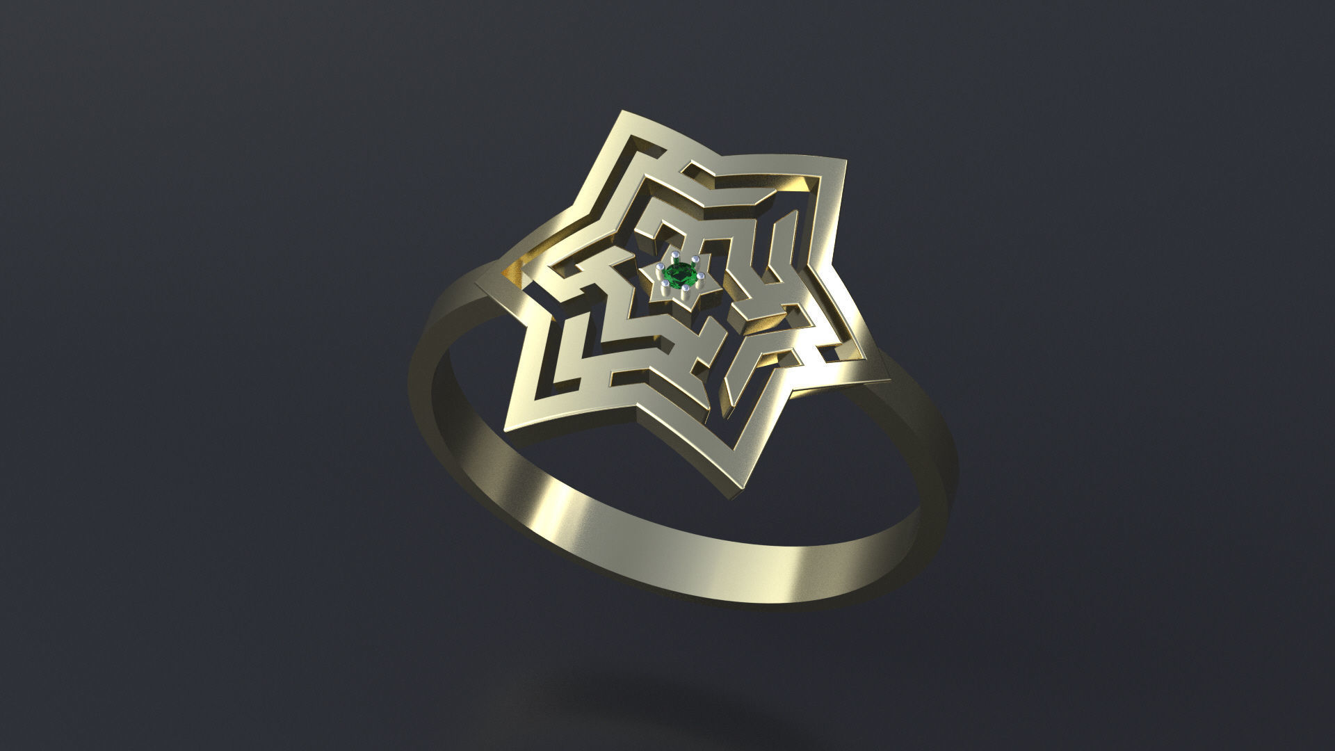 Star maze ring for CNC or 3D print model_1