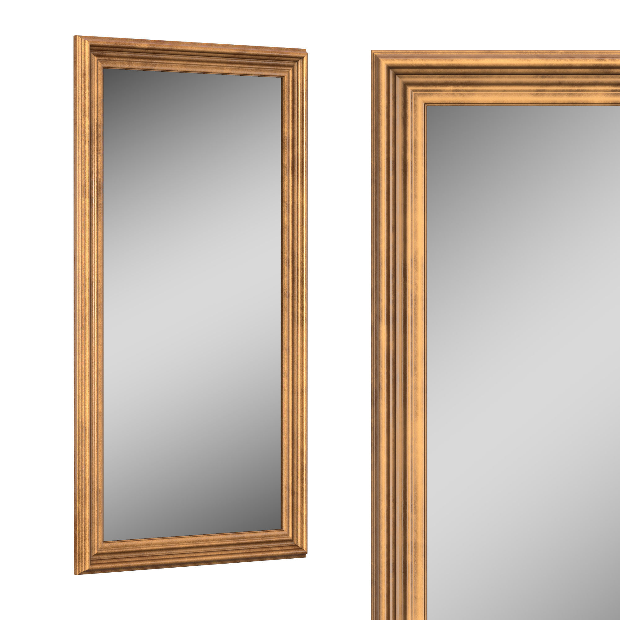 BAROQUE GILT ANTIQUED GLASS MIRROR 3D model_3