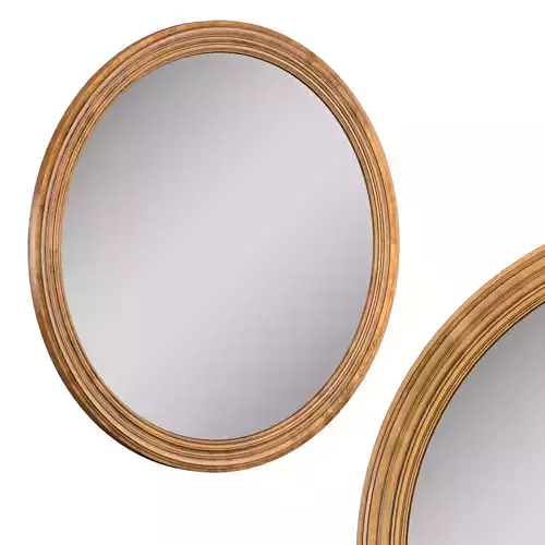 BAROQUE GILT ANTIQUED GLASS ROUND MIRROR 3D model