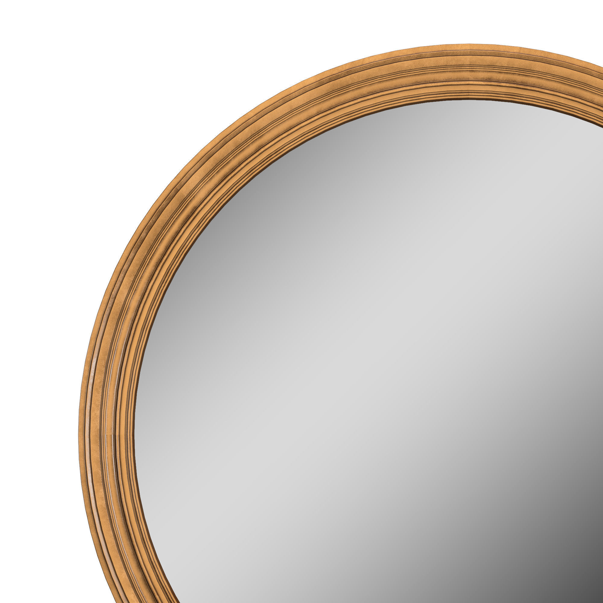 BAROQUE GILT ANTIQUED GLASS ROUND MIRROR 3D model_4