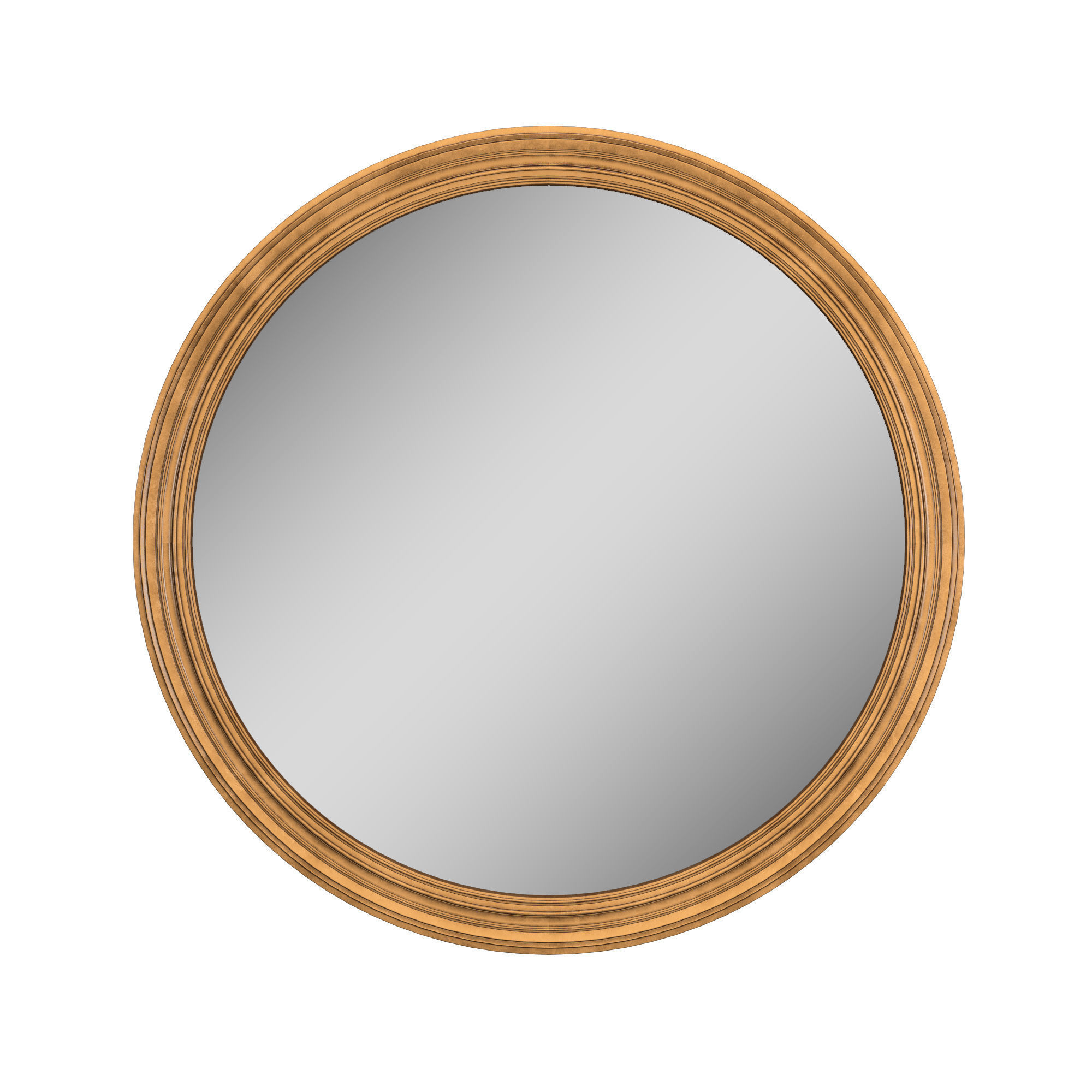BAROQUE GILT ANTIQUED GLASS ROUND MIRROR 3D model_1