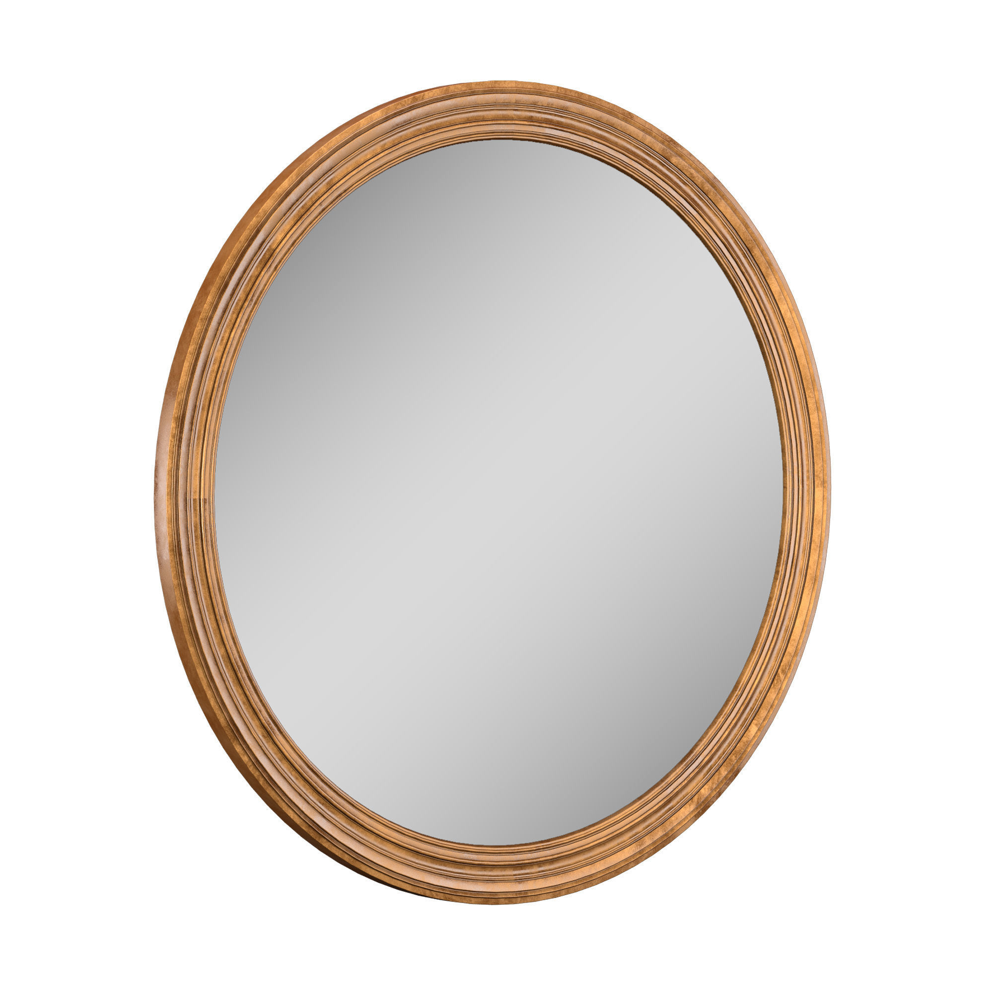 BAROQUE GILT ANTIQUED GLASS ROUND MIRROR 3D model_6