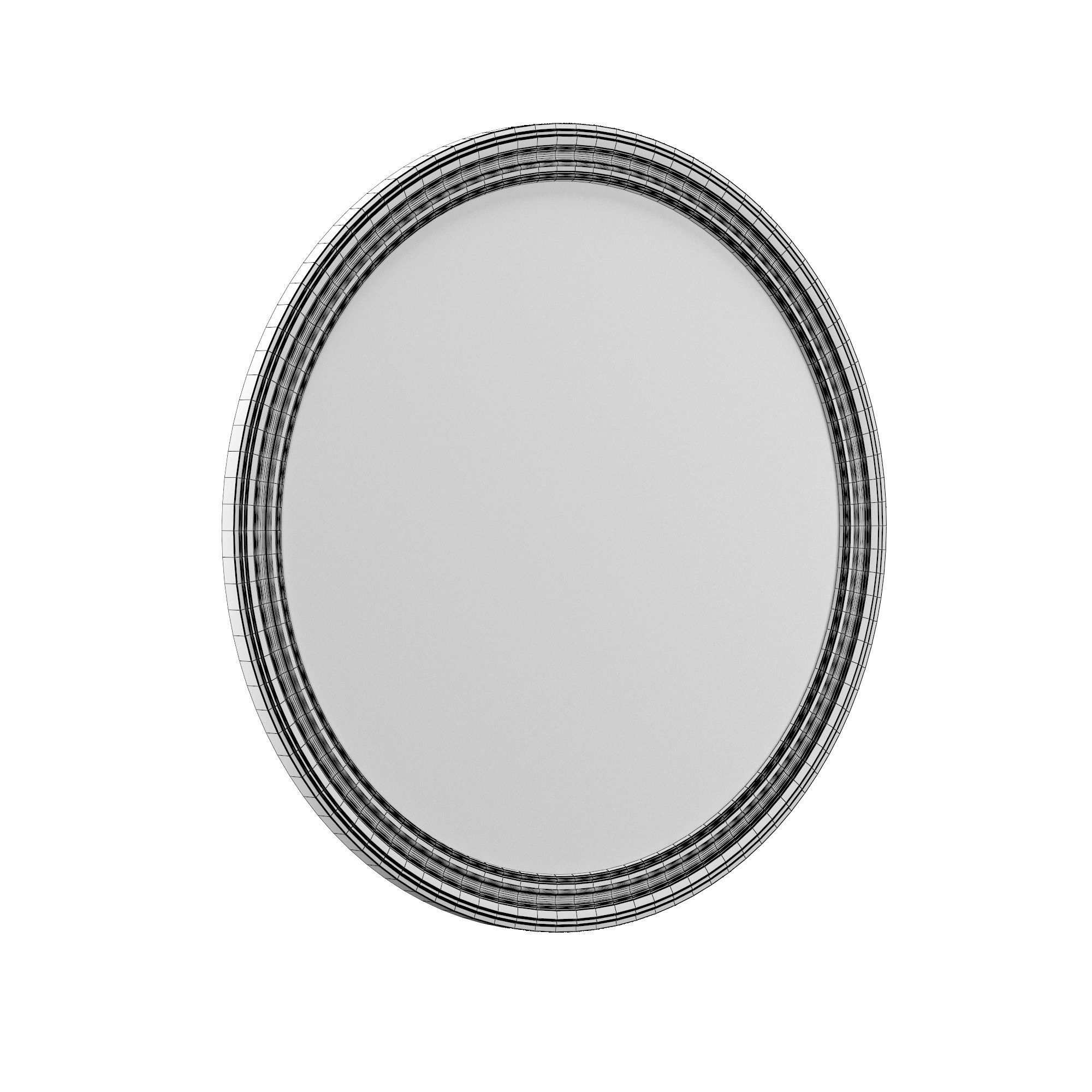 BAROQUE GILT ANTIQUED GLASS ROUND MIRROR 3D model_5