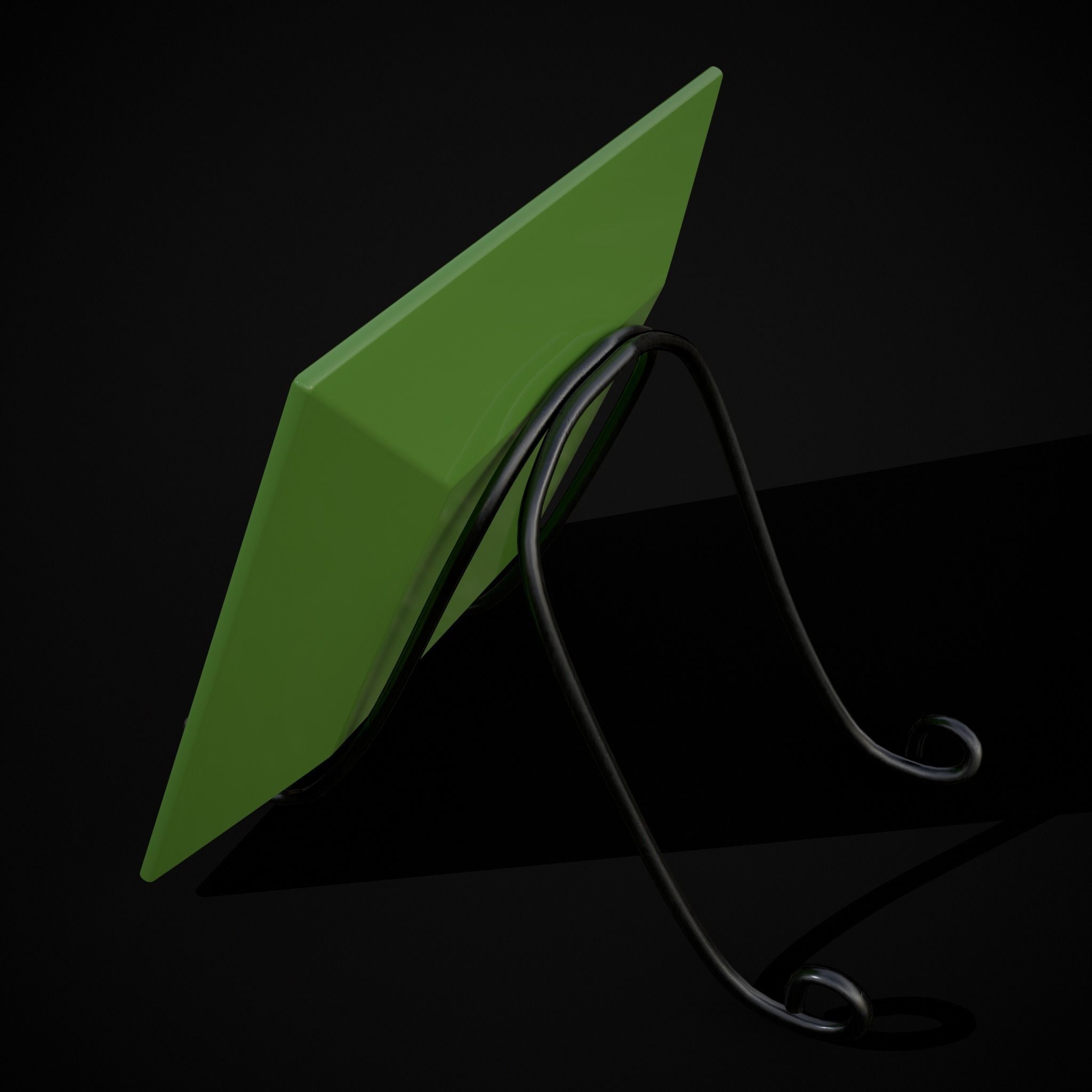 Red and Green Christmas Plates Low-poly 3D model_25