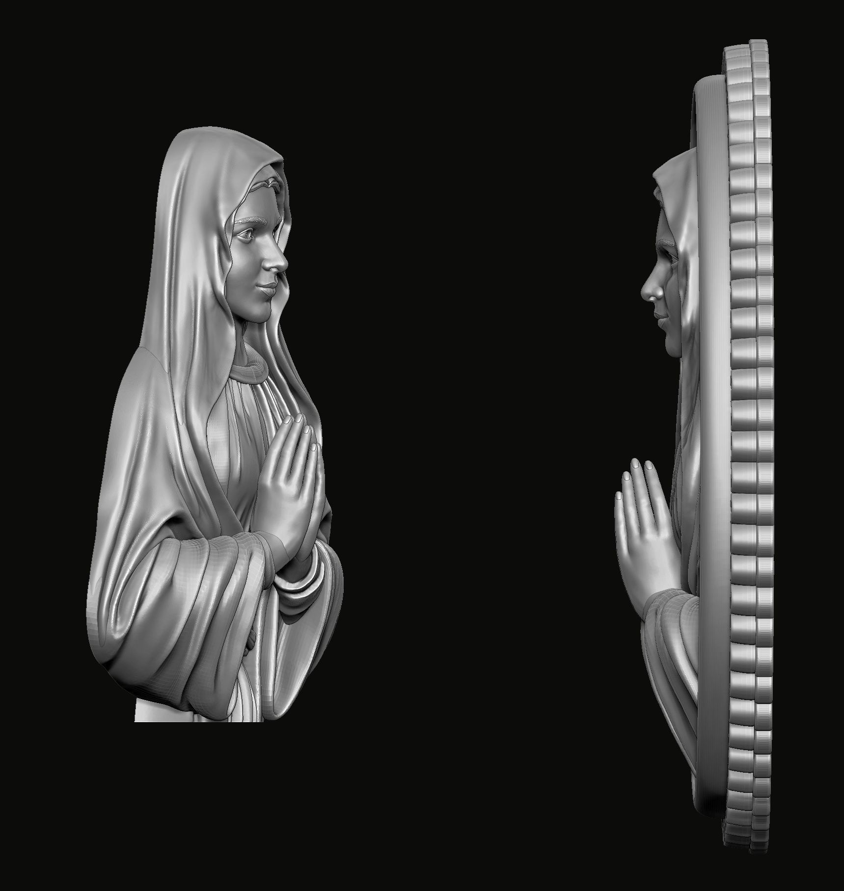 Holy Mary Medallion - op2 3D print model_6