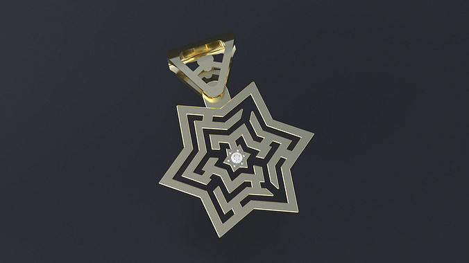 Star maze pendant cercle maze for CNC or  3D print model